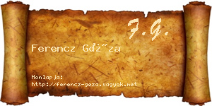 Ferencz Géza névjegykártya