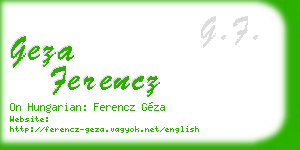 geza ferencz business card