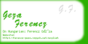 geza ferencz business card